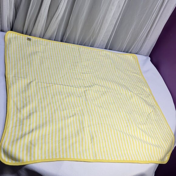 Carters I Love Hugs Safari Animals Cotton Cozy Baby Blanket Yellow Stripes 30" - Picture 4 of 6